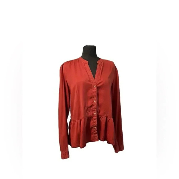 Harper Peplum Button down shirt Large - Picture 6 of 7